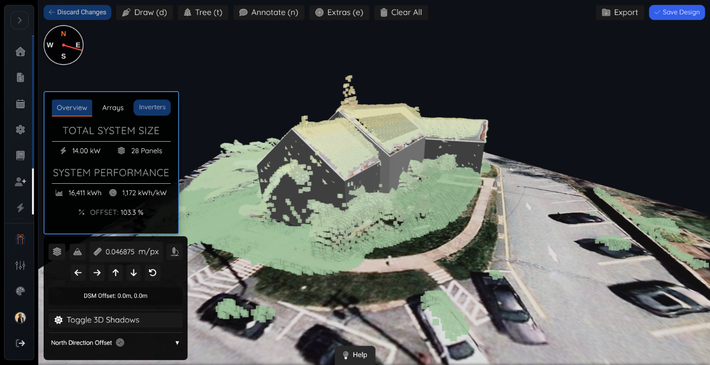 DSM data overlay showing point cloud validation
